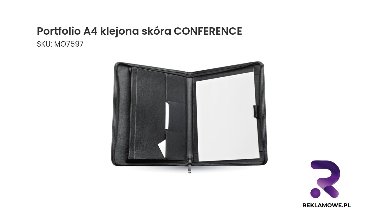 Portfolio w formacie A4 z klejoną skórą, model CONFERENCE