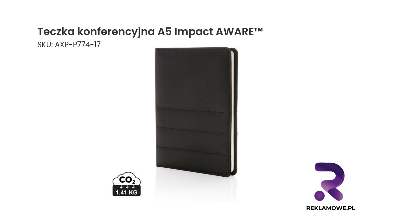 Teczka konferencyjna A5 Impact AWARE™ RPET, notatnik Teczka konferencyjna A5 Impact AWARE z materiałów ekologicznych