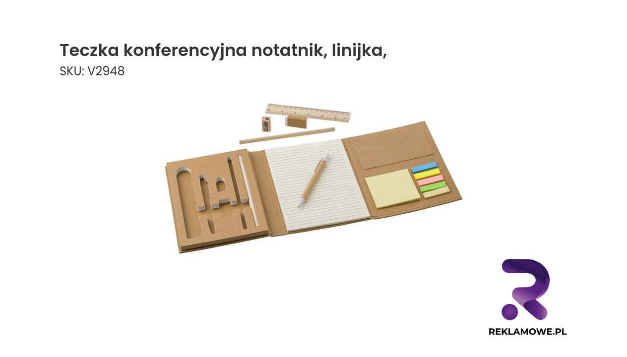 Teczka konferencyjna z notatnikiem i linijką