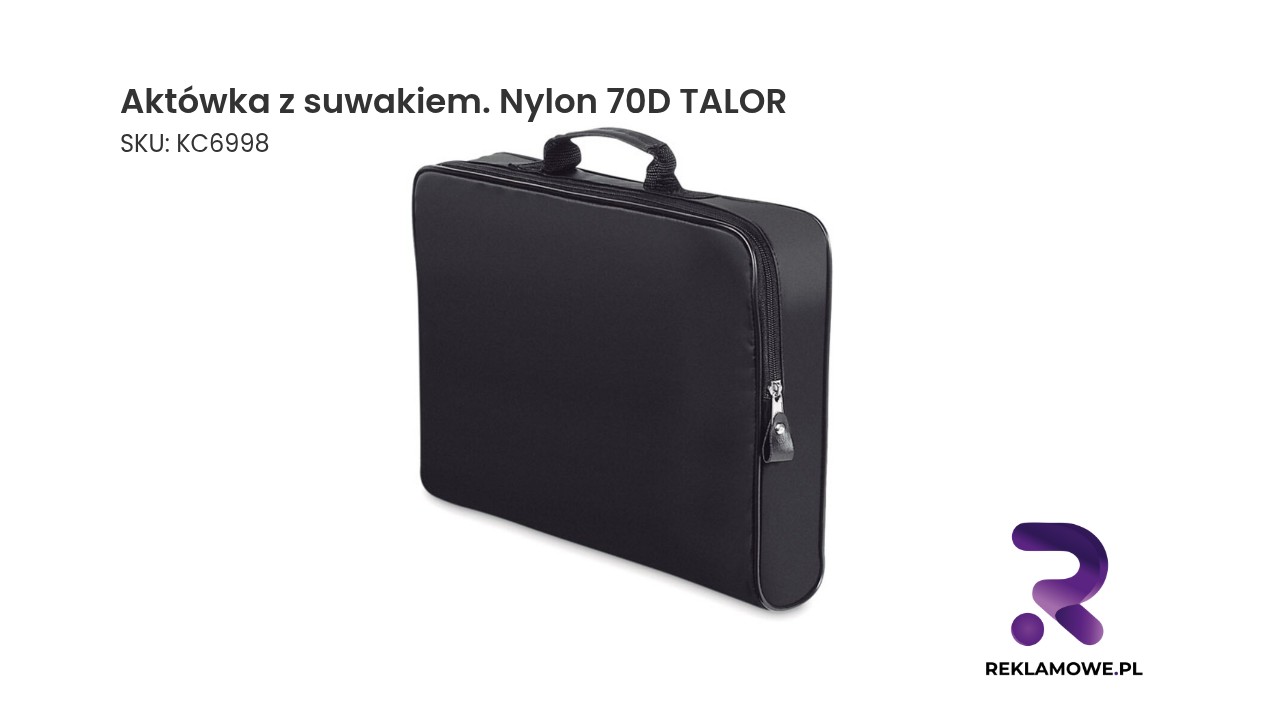 Aktówka z suwakiem. Nylon 70D TALOR Aktówka z suwakiem wykonana z nylonu 70D marki TALOR