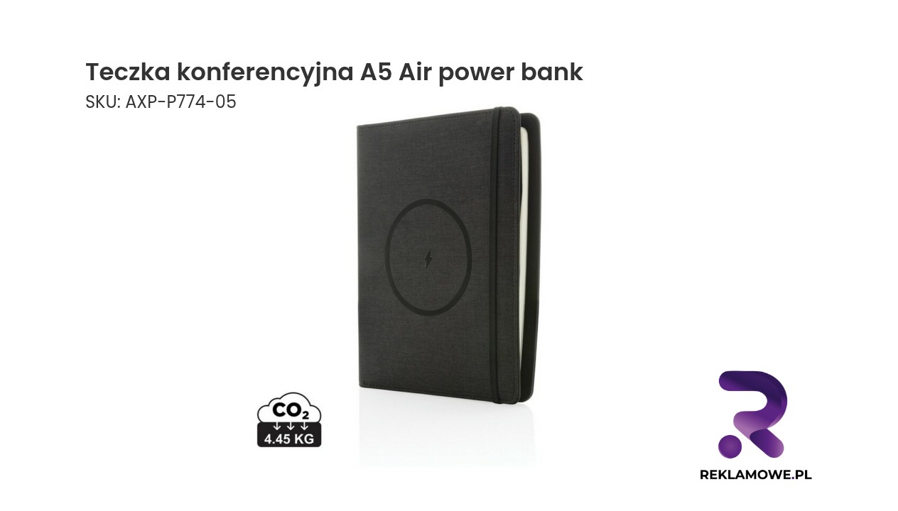 Teczka konferencyjna A5 z wbudowanym power bankiem