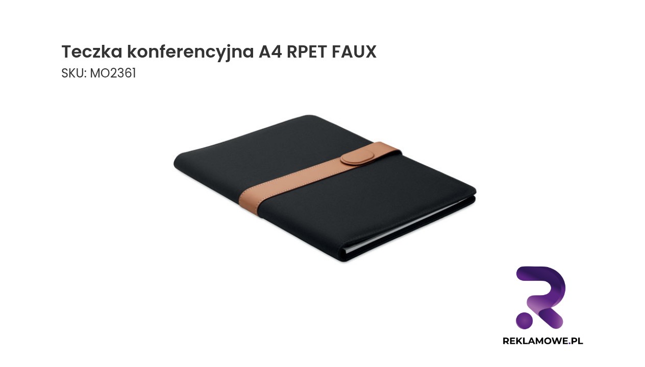 Teczka konferencyjna A4 RPET FAUX Teczka konferencyjna A4 RPET FAUX – ekologiczna teczka na dokumenty
