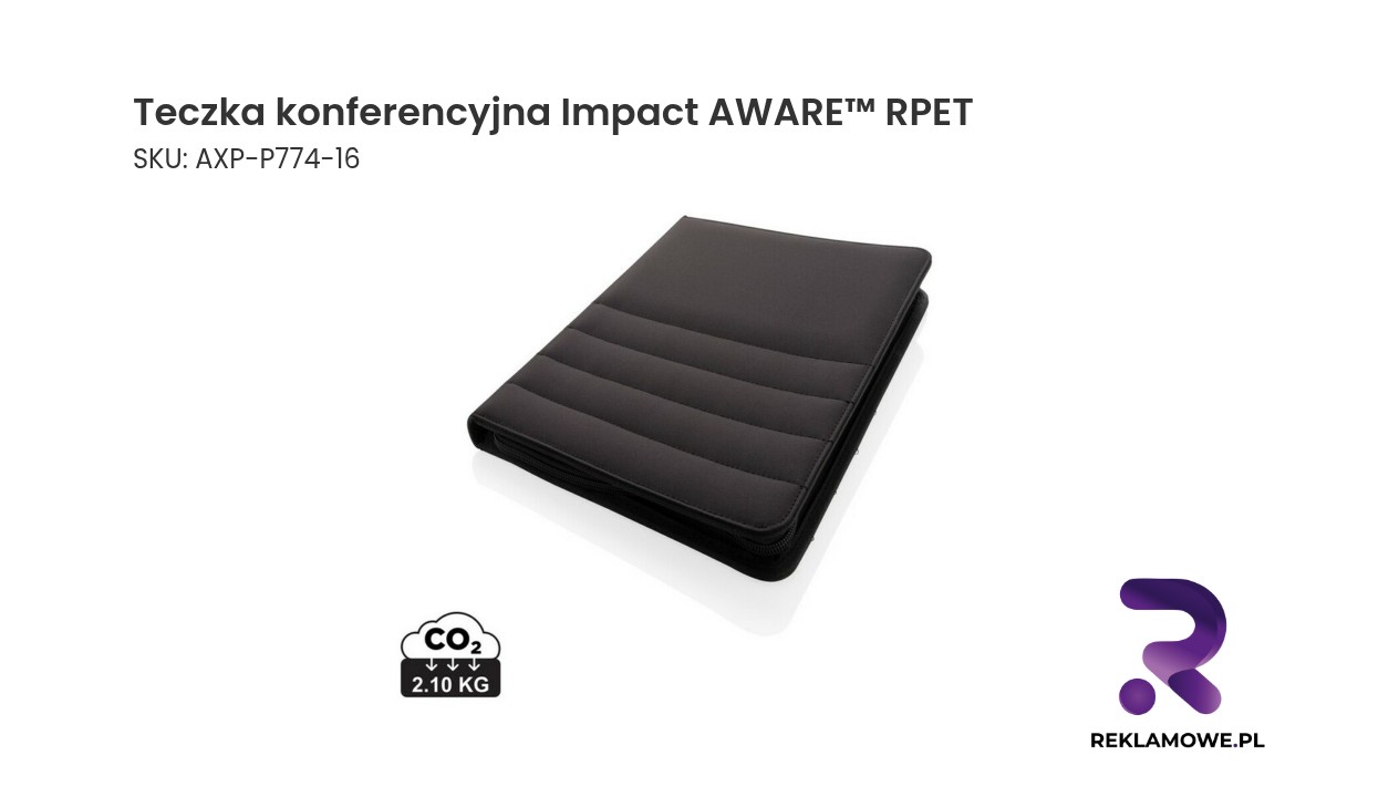 Teczka konferencyjna Impact AWARE™ RPET, notatnik, długopis Teczka konferencyjna Impact AWARE RPET - ekologiczna teczka na dokumenty