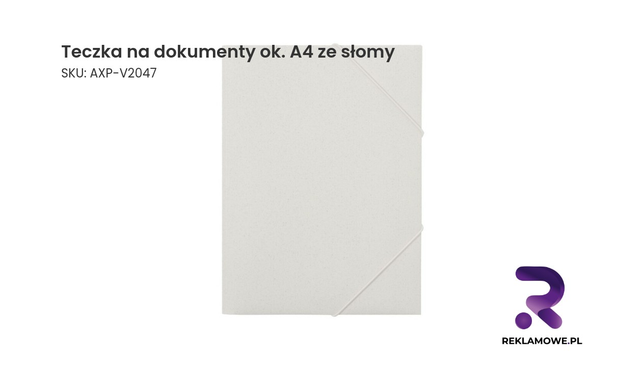 Teczka na dokumenty ok. A4 ze słomy pszenicznej Teczka na dokumenty formatu A4 wykonana ze słomy