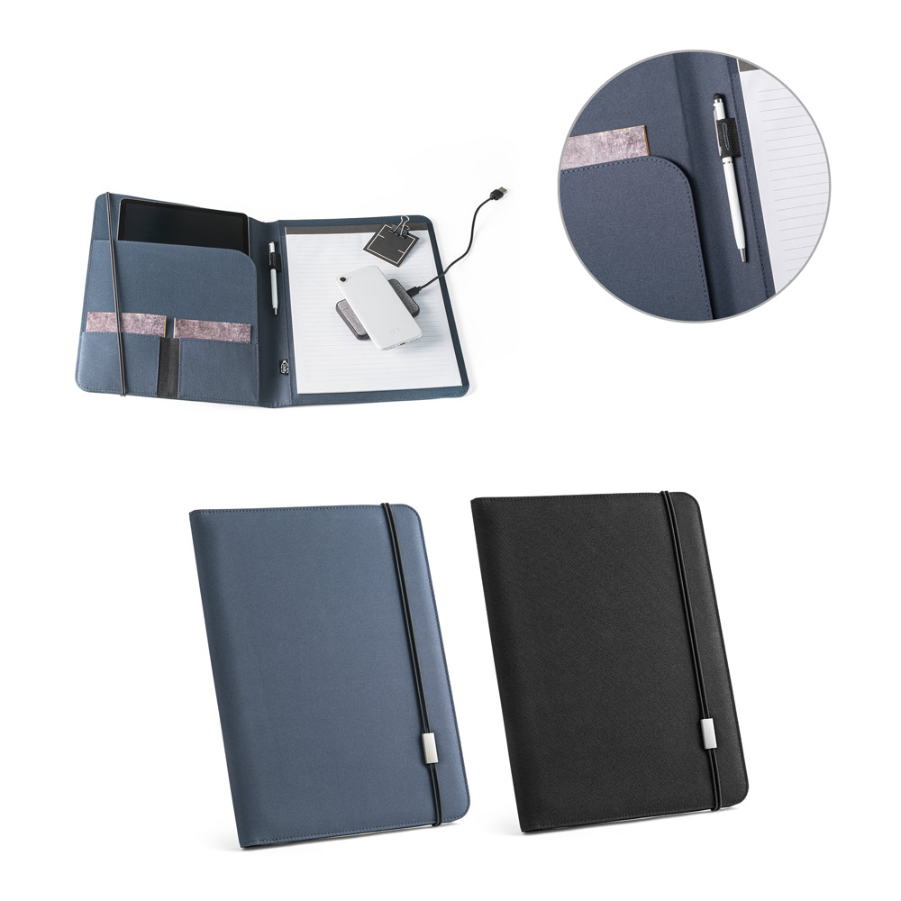 EMERGE FOLDER II. Teczka A4 z 300D poliestru pochodzącego (100% rPET) z zamknięciem na gumkę 93580_set